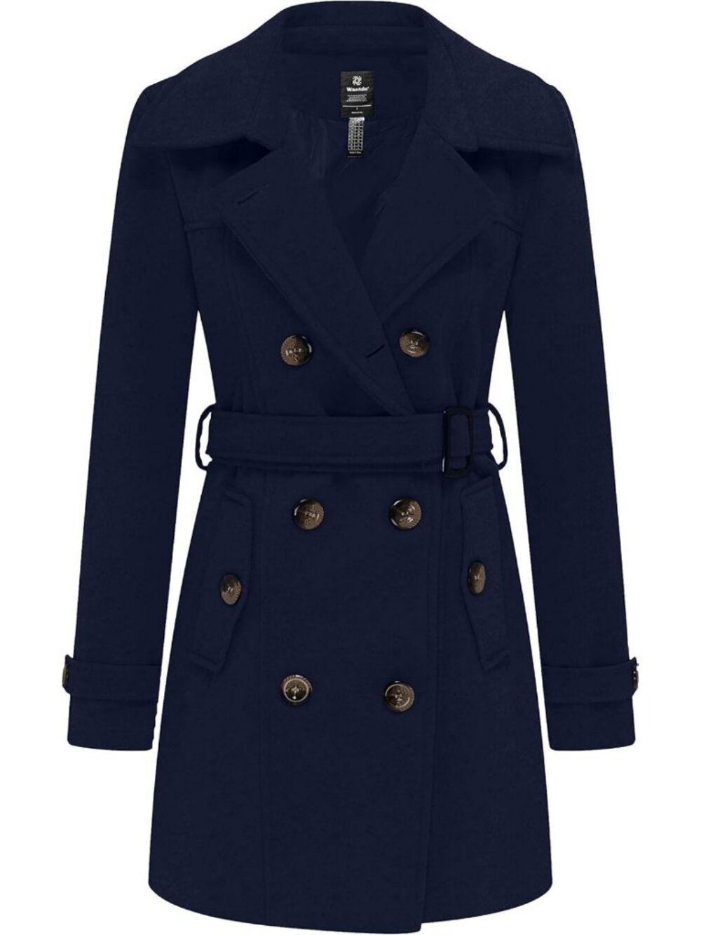 Stylish Women's Double Breasted Pea Coat - Winter Mid-Length Trench Jacket